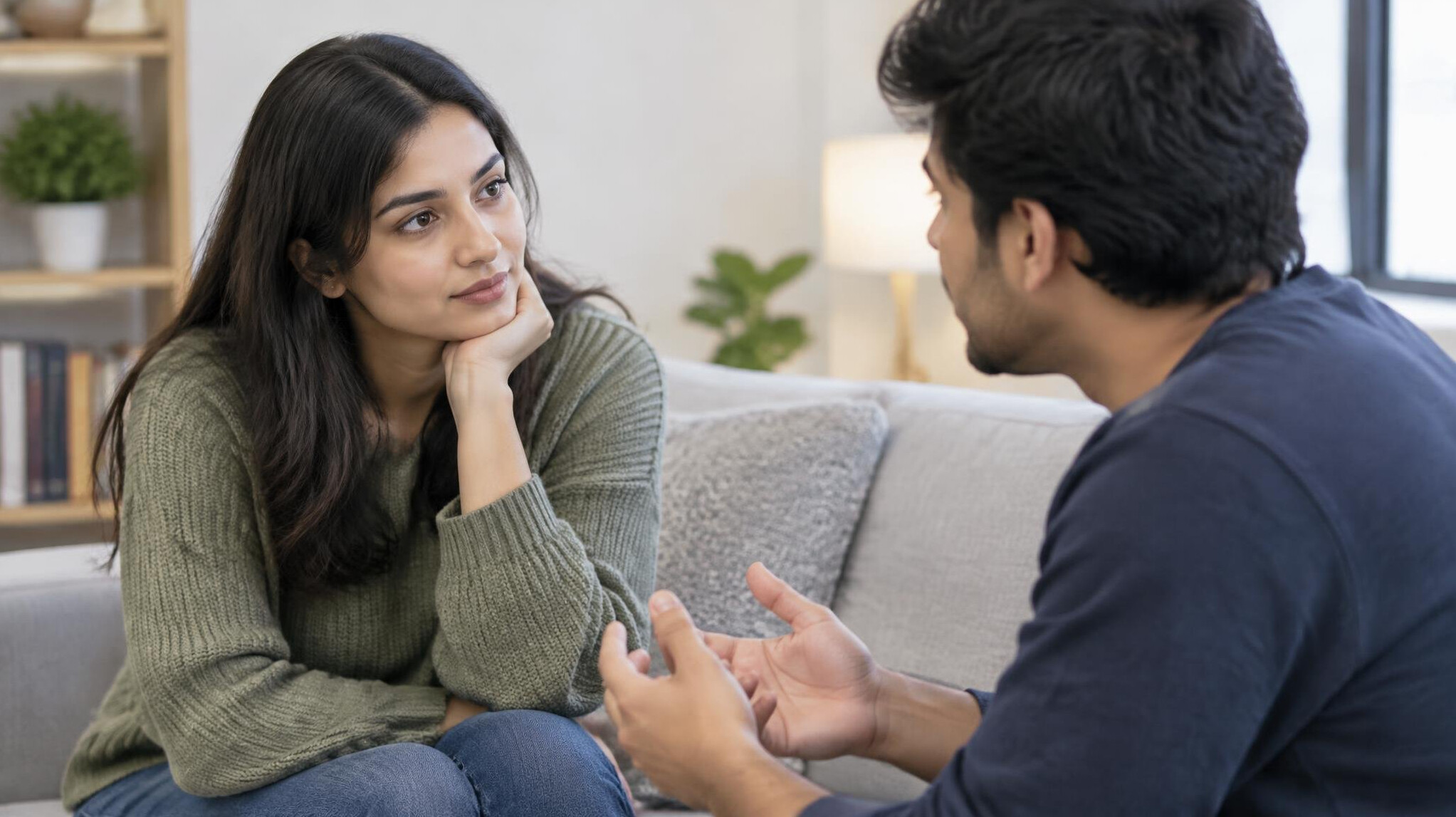 person listening attentively to friend
