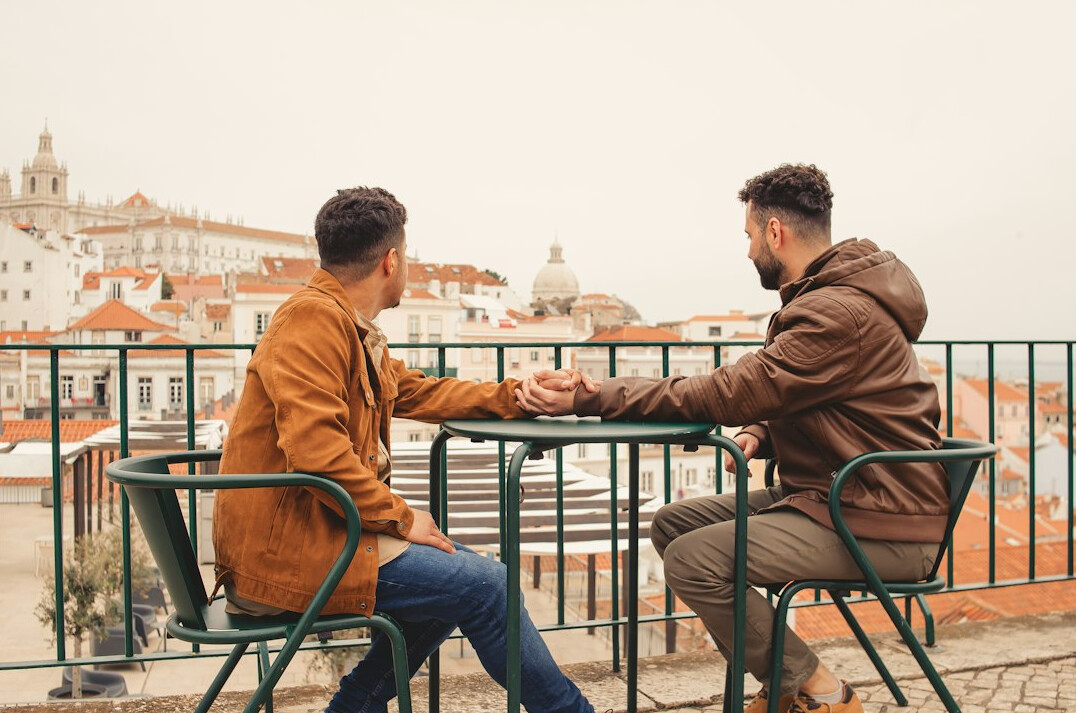 couple talking at home